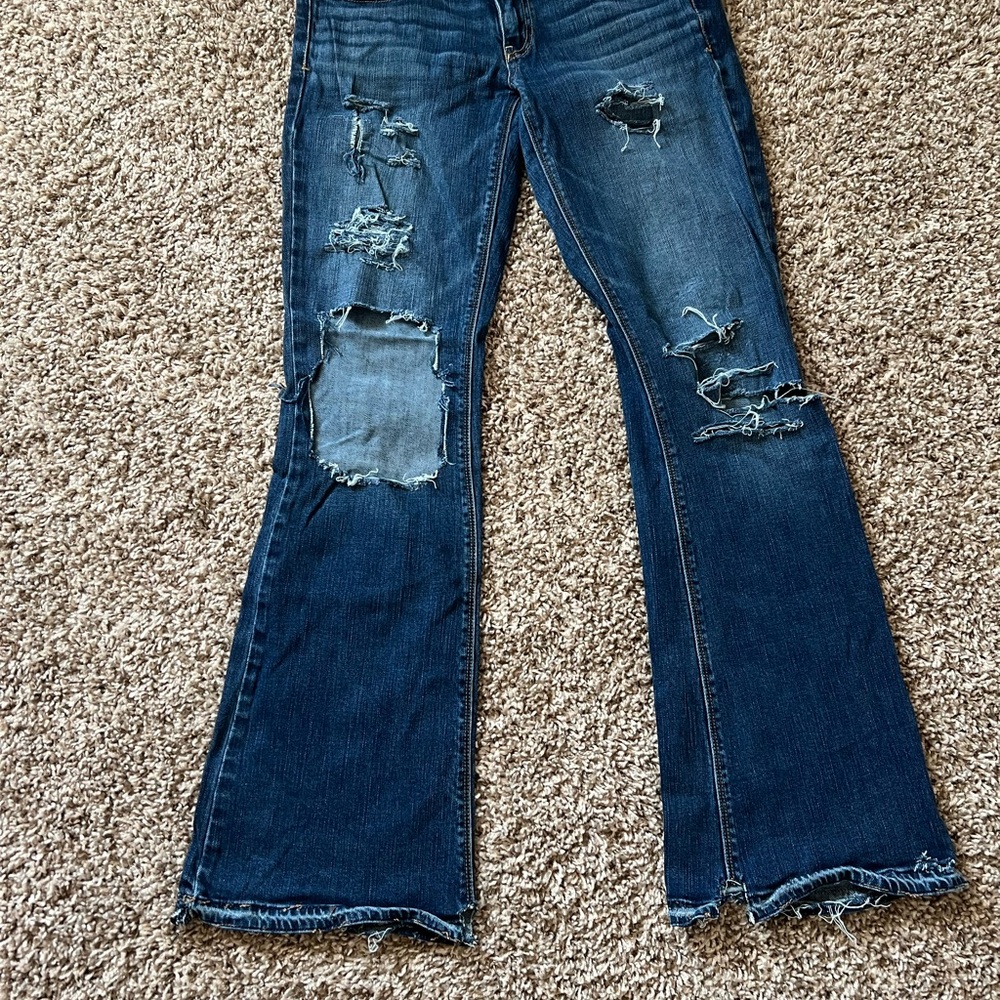 American Eagle distressed artist stretch jeans 8 regular